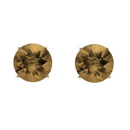 Gilded Lane 14K Gold 8mm Round Gemstone Stud Earrings