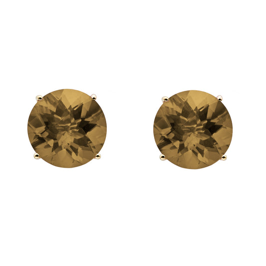Gilded Lane 14K Gold 8mm Round Gemstone Stud Earrings