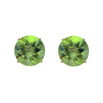 Gilded Lane 14K Gold 8mm Round Gemstone Stud Earrings