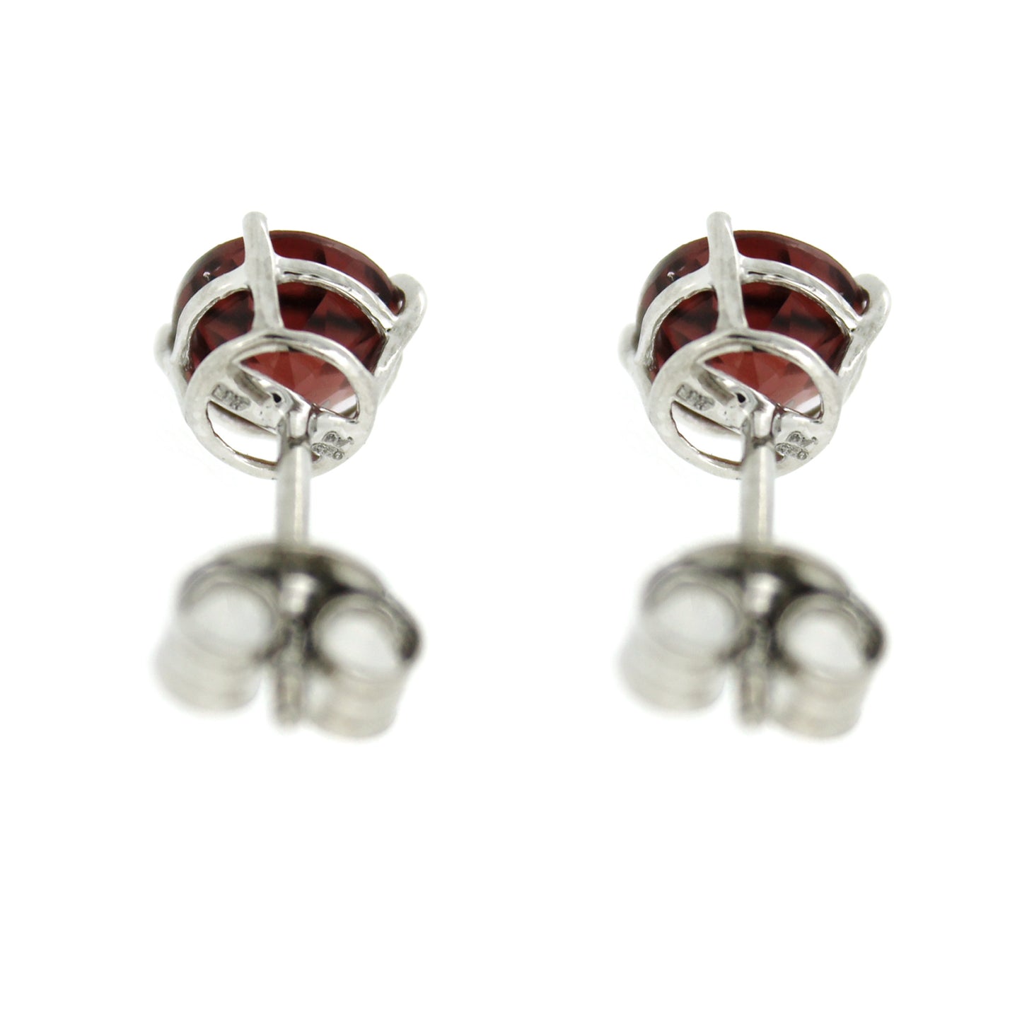 Pinctore Sterling Silver 6mm Round Gemstone Stud Earrings