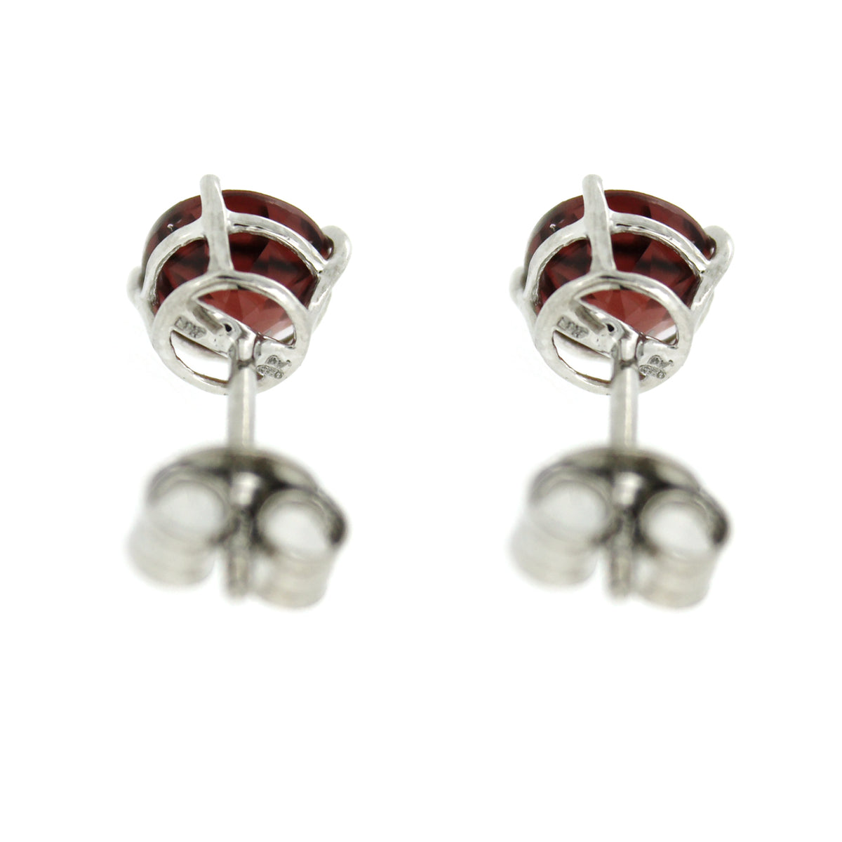 Gem Treasures Sterling Silver 6mm Round Gemstone Stud Earrings