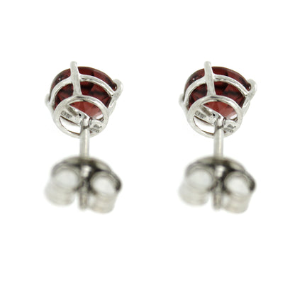 Pinctore Sterling Silver 6mm Round Gemstone Stud Earrings