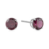 Pinctore Sterling Silver 6mm Round Gemstone Stud Earrings
