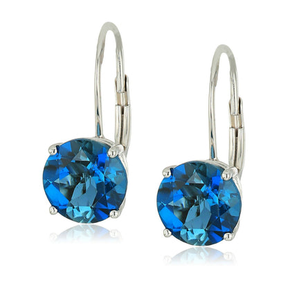 Gilded Lane 10K Gold 7mm Round Gemstone Drop Earrings