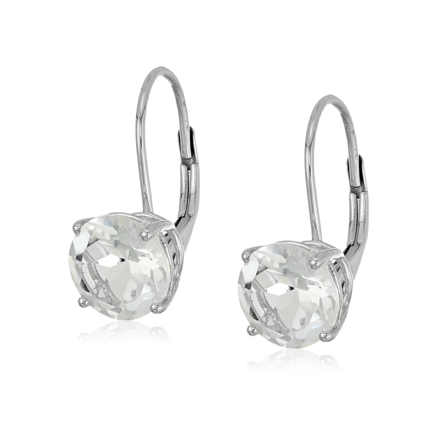 Gilded Lane 10K Gold 7mm Round Gemstone Drop Earrings