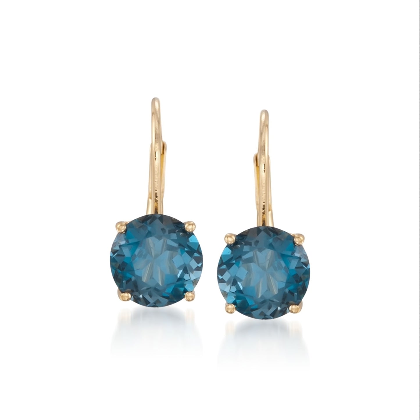 Gilded Lane 10K Gold 7mm Round Gemstone Drop Earrings