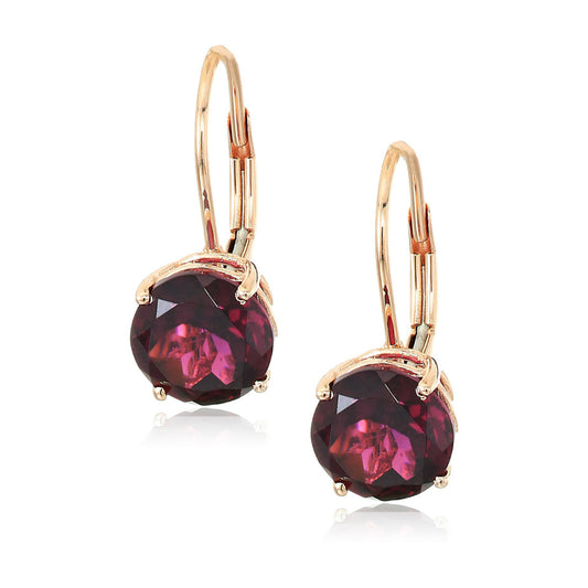 Gilded Lane 10K Gold 7mm Round Gemstone Drop Earrings