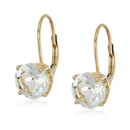 Gilded Lane 10K Gold 7mm Round Gemstone Drop Earrings