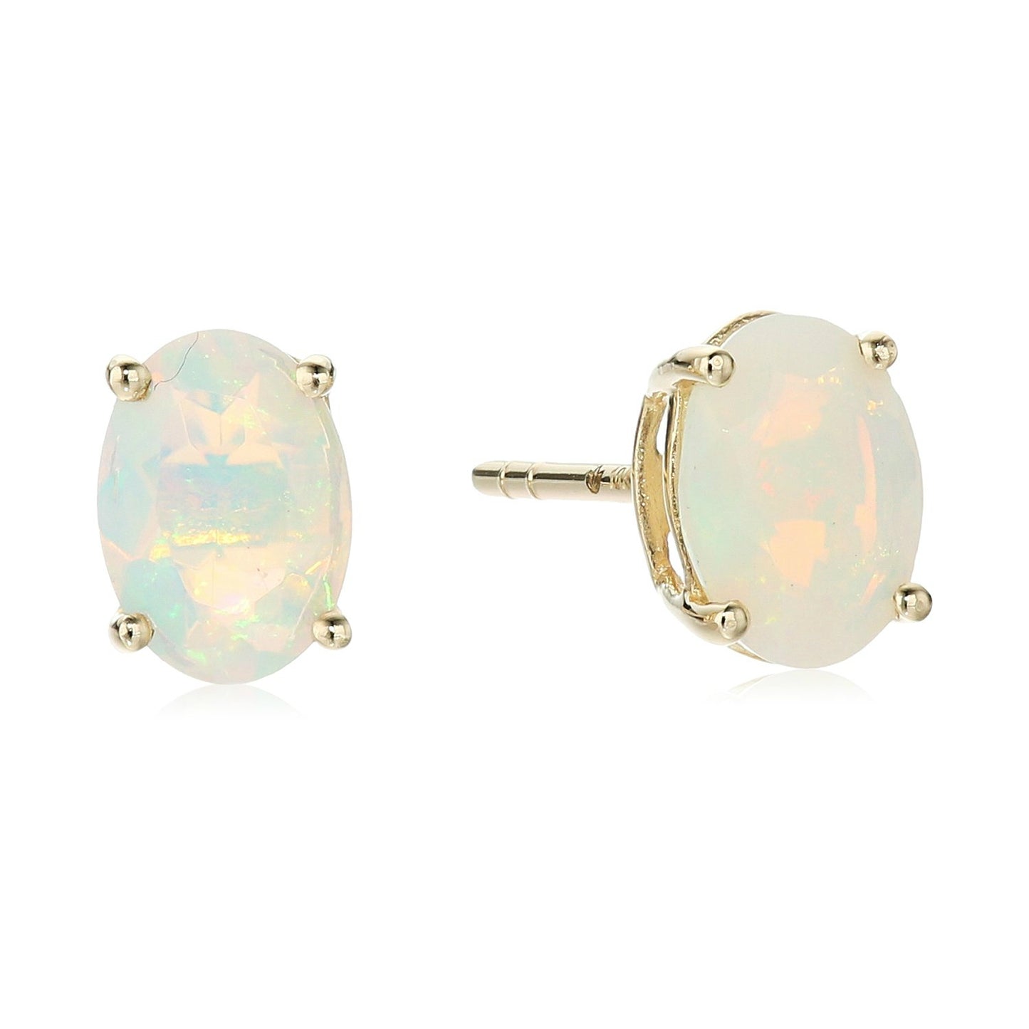 Gilded Lane 10K Gold 7x5mm Oval Gemstone Stud Earrings