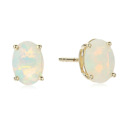 Gilded Lane 10K Gold 7x5mm Oval Gemstone Stud Earrings