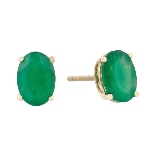 Gilded Lane 10K Gold 7x5mm Oval Gemstone Stud Earrings
