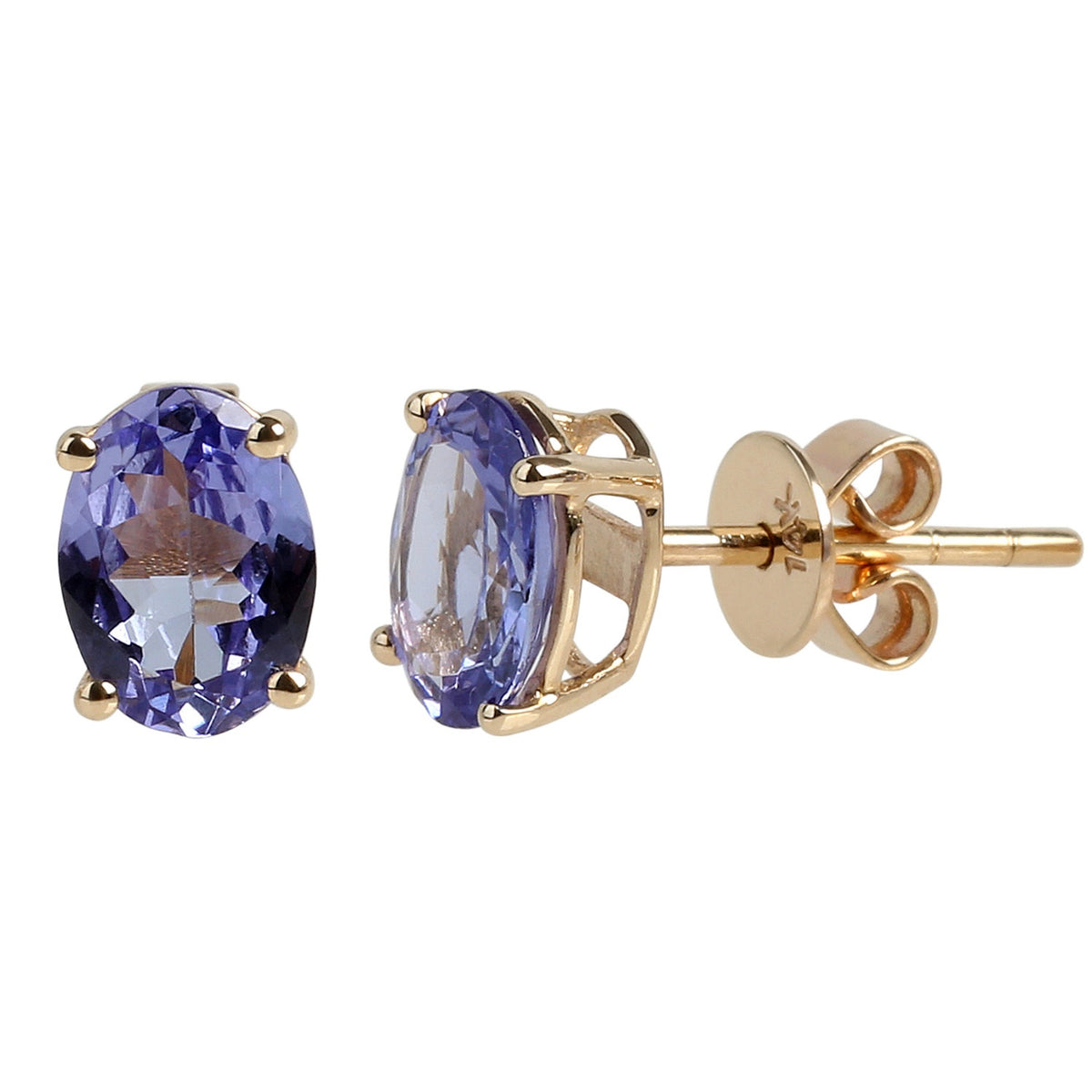 Gilded Lane 10K Gold 7x5mm Oval Gemstone Stud Earrings