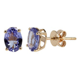 Gilded Lane 10K Gold 7x5mm Oval Gemstone Stud Earrings