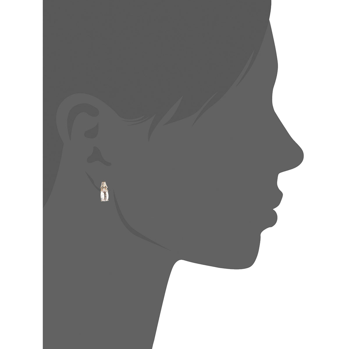 Gilded Lane 10K Gold 7x5mm Cushion-Cut Gem & Diamond Stud Earrings