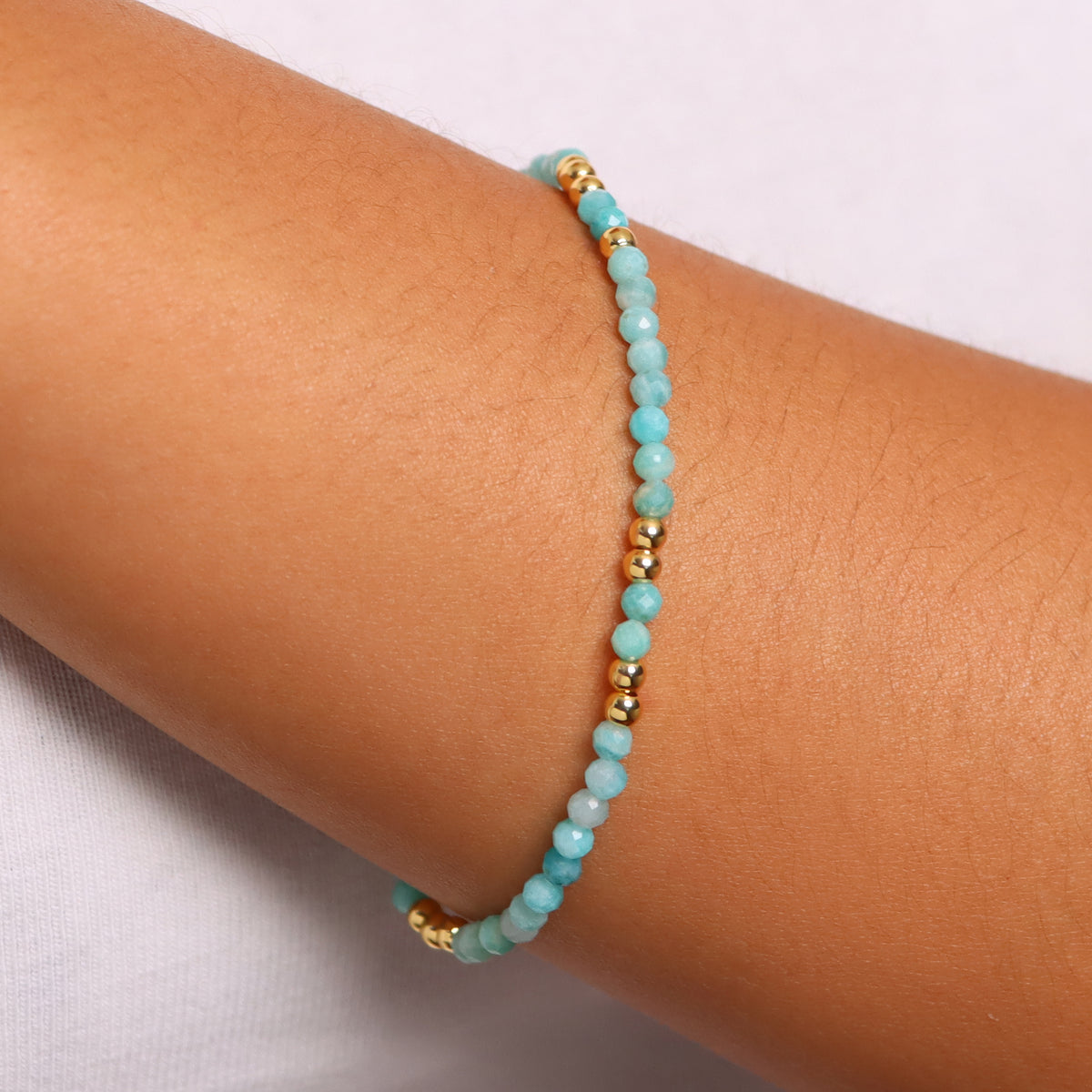 Toscana Italiana 18K Gold Plated Gemstone Bead Stretch Bracelet