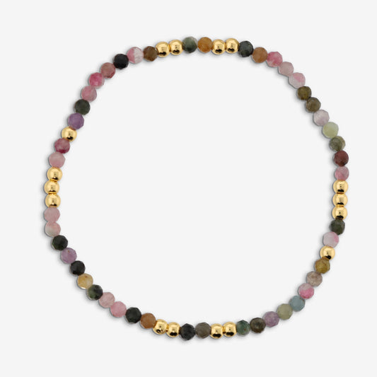 Toscana Italiana 18K Gold Plated Gemstone Bead Stretch Bracelet