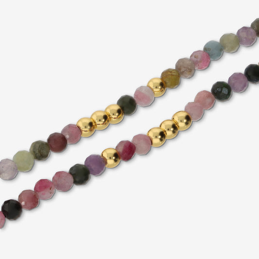 Toscana Italiana 18K Gold Plated Gemstone Bead Stretch Bracelet