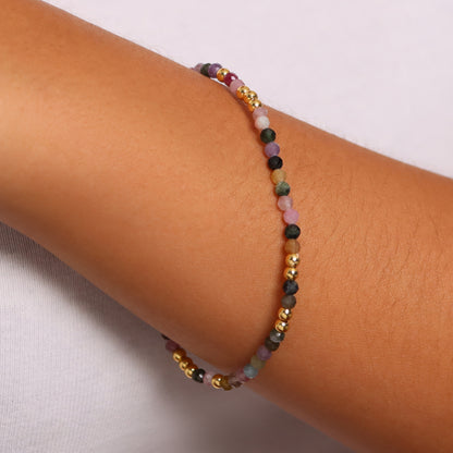 Toscana Italiana 18K Gold Plated Gemstone Bead Stretch Bracelet