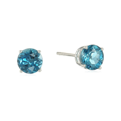 Gilded Lane 10K Gold 5mm Round Gemstone Stud Earrings