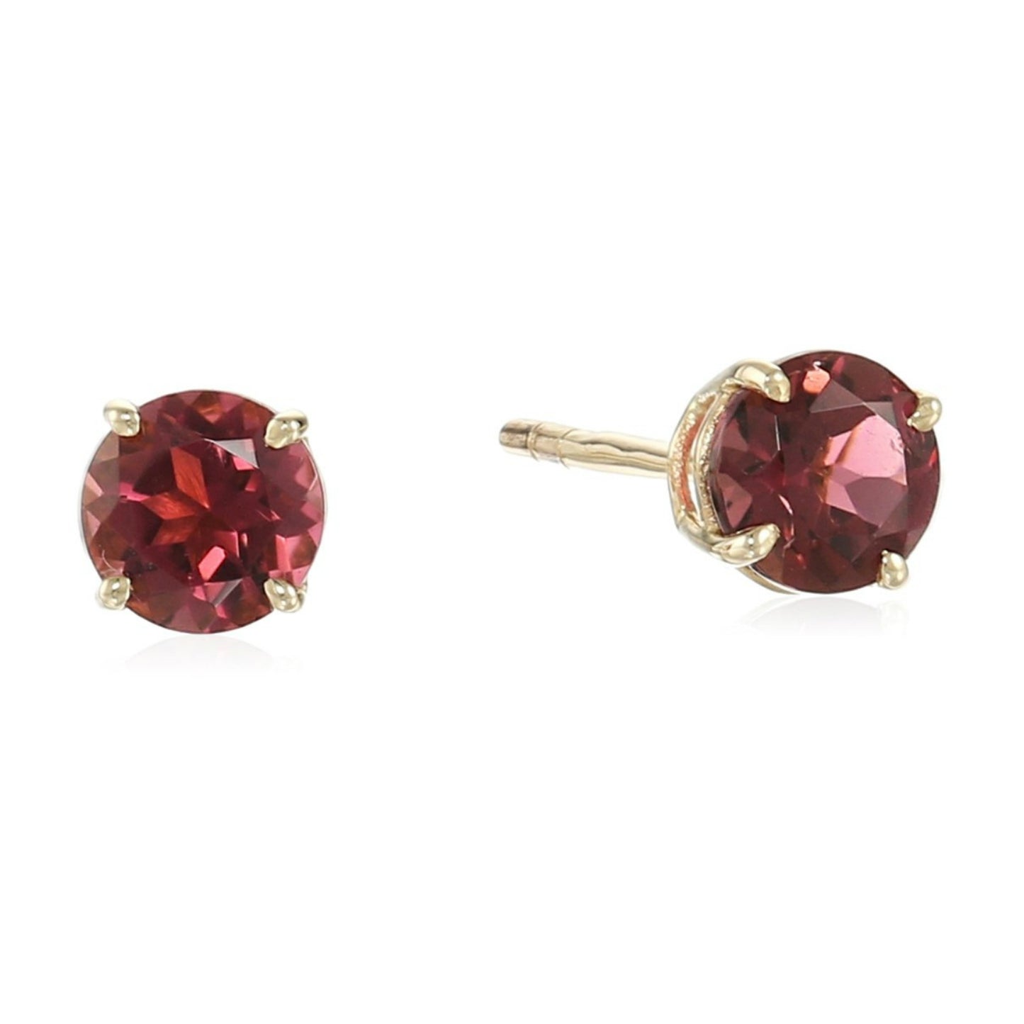 Gilded Lane 10K Gold 5mm Round Gemstone Stud Earrings