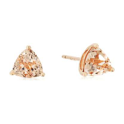 Gilded Lane 10K Gold 6mm Trillion Gemstone Stud Earrings