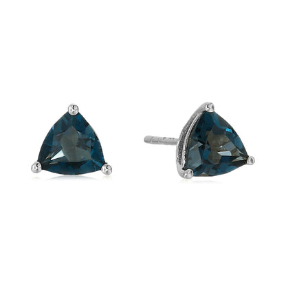 Gilded Lane 10K Gold 6mm Trillion Gemstone Stud Earrings