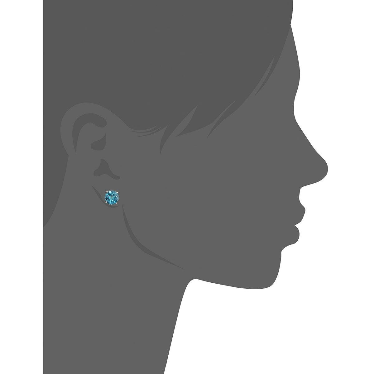 Gilded Lane 10K Gold 8mm Round London Blue Topaz Stud Earrings