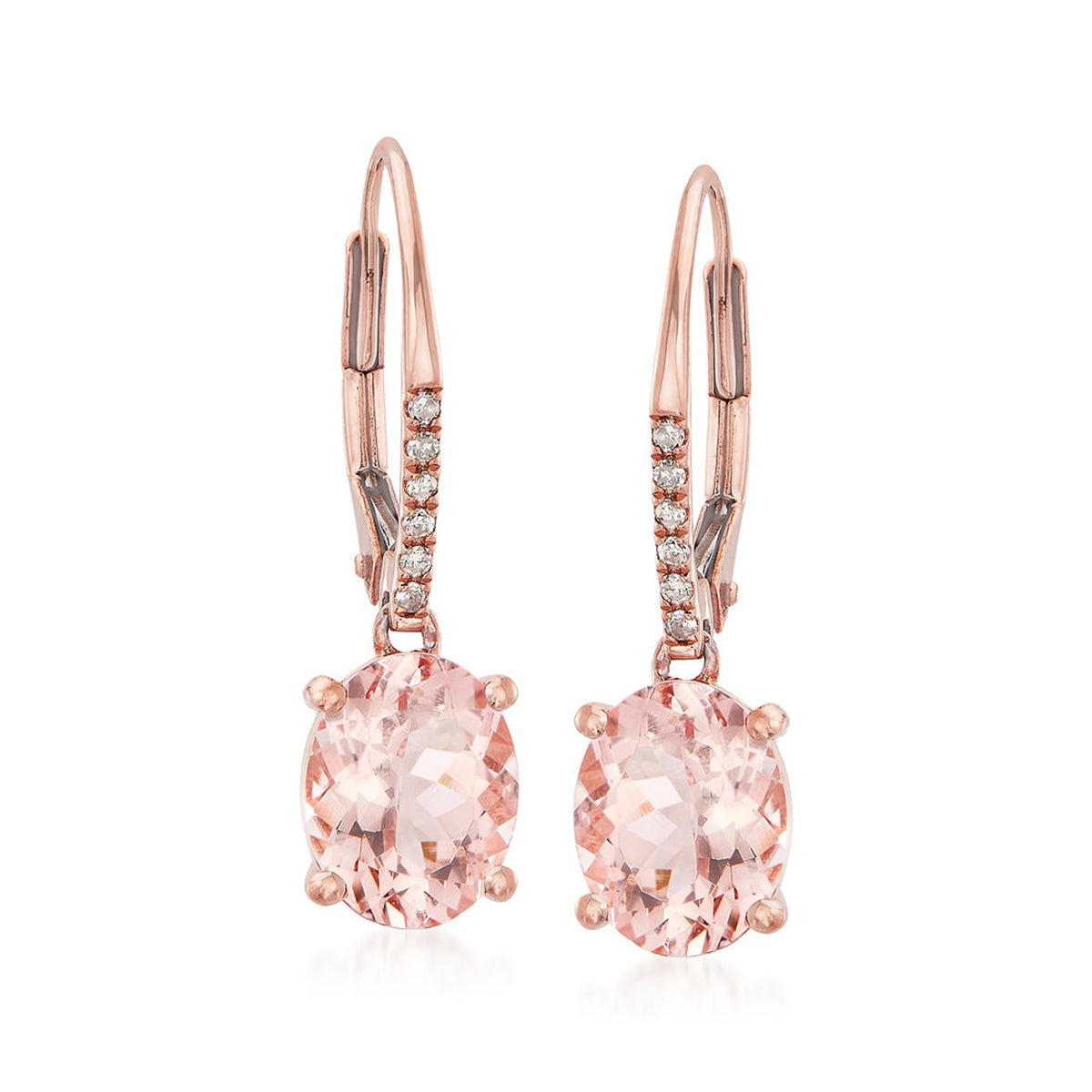Gilded Lane 14K Gold 9x7mm Oval Gemstone & Diamond Charm Earrings