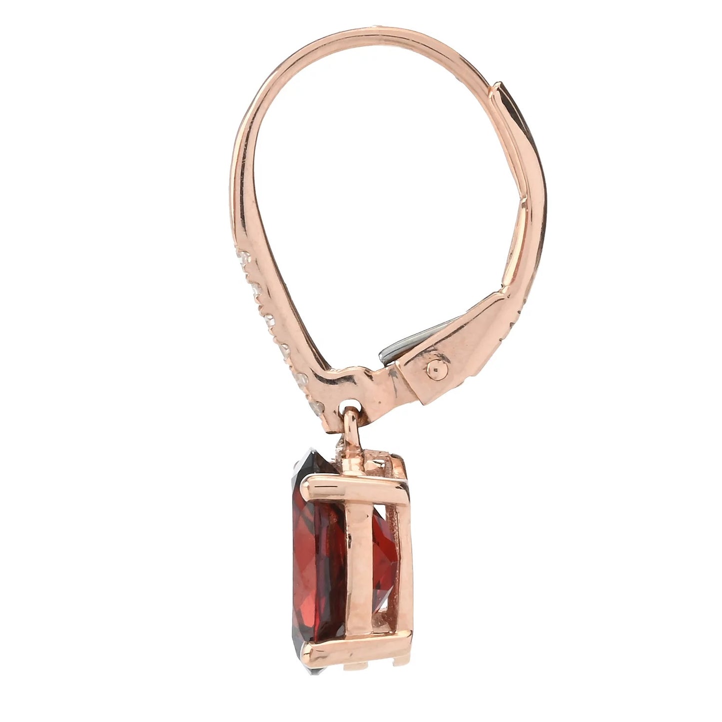 Gilded Lane 14K Gold 9x7mm Oval Gemstone & Diamond Charm Earrings