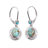 Sterling Silver Mine #8 Turquoise Drop Earrings