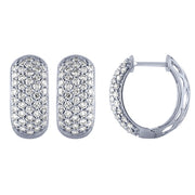 Morris & David 14K Gold Diamond Pave Huggie Hoop Earrings