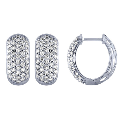 Morris & David 14K Gold Diamond Pave Huggie Hoop Earrings