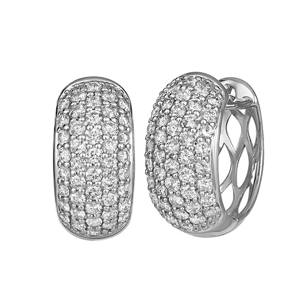 Morris & David 14K Gold Diamond Pave Huggie Hoop Earrings