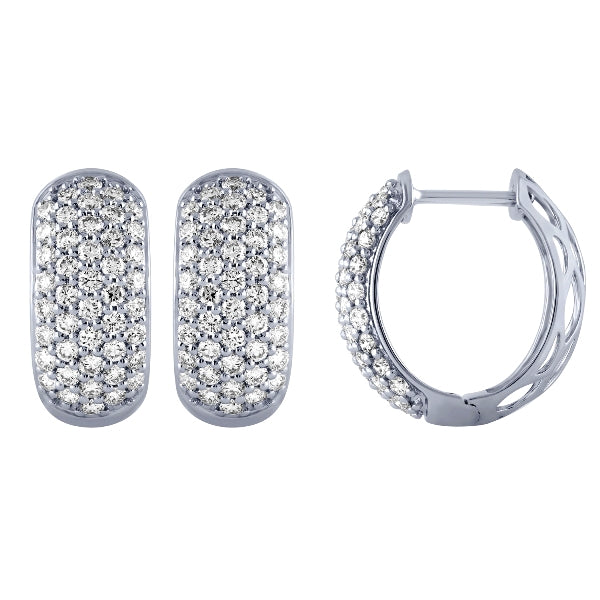 Morris & David 14K Gold Diamond Pave Huggie Hoop Earrings