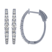 Morris & David 14K Gold 1.00ctw Diamond Graduated Hoop Earrings