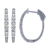 Morris & David 14K Gold 1.00ctw Diamond Graduated Hoop Earrings