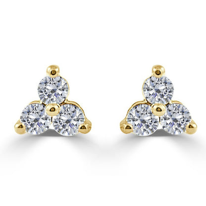 Sabrina Designs 14K Gold 0.24ctw Diamond 3-Stone Stud Earrings