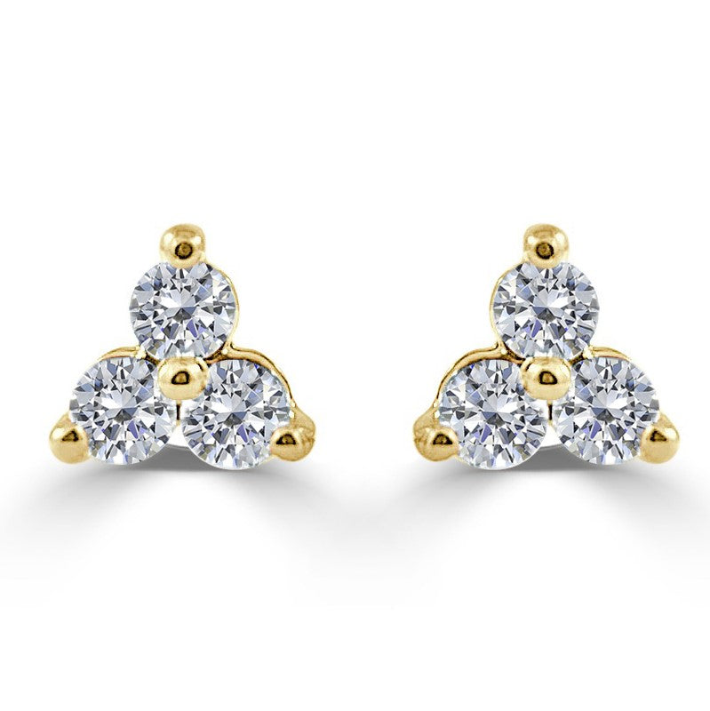 Sabrina Designs 14K Gold 0.24ctw Diamond 3-Stone Stud Earrings
