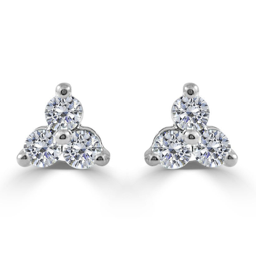 Sabrina Designs 14K Gold 0.24ctw Diamond 3-Stone Stud Earrings