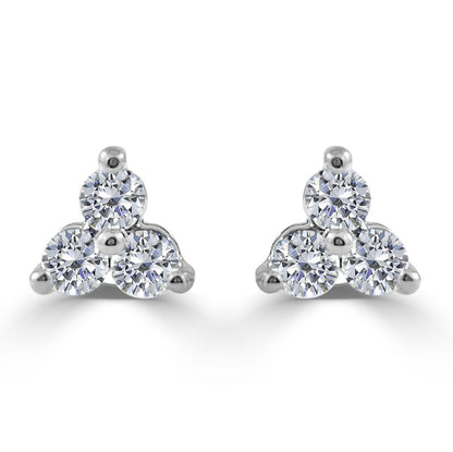Sabrina Designs 14K Gold 0.24ctw Diamond 3-Stone Stud Earrings