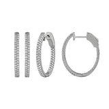 Morris & David 14K Gold Diamond Double Row Inside-Out Hoop Earrings