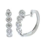 Gilded Lane 14K Gold 0.44ctw Diamond Milgrain-Halo Hoop Earrings