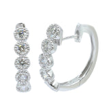 Gilded Lane 14K Gold 0.44ctw Diamond Milgrain-Halo Hoop Earrings