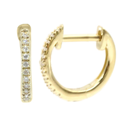 Gilded Lane 14K Gold 0.05ctw Diamond Single Row Huggie Hoop Earrings