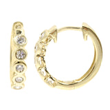 Gilded Lane 14K Gold 0.31ctw Diamond Bezel-Set Hoop Earrings