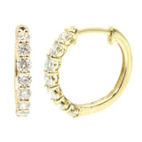 Gilded Lane 14K Gold 0.83ctw Diamond Hoop Earrings