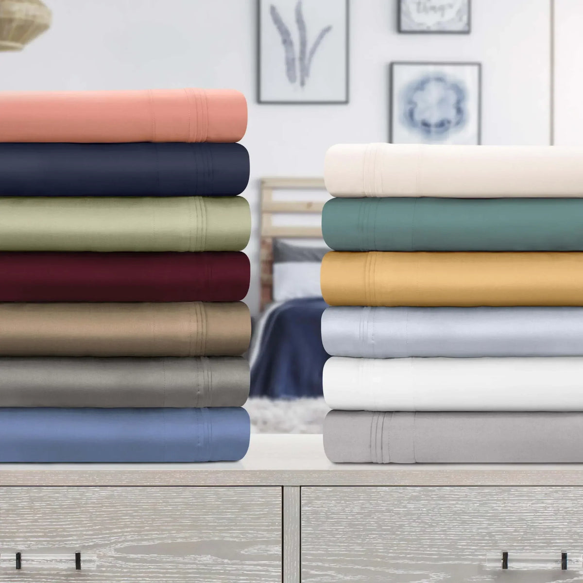 Superior 1000 Thread Count Egyptian Cotton Sateen Solid 4-Piece Sheet Set