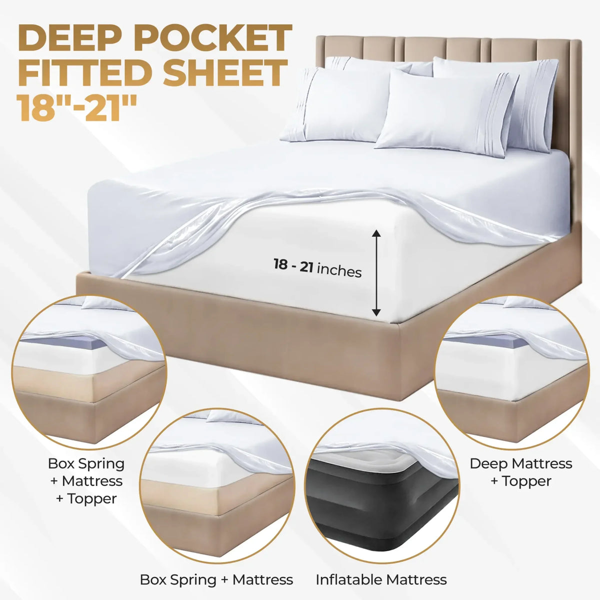 Superior 1000 Thread Count Egyptian Cotton Sateen Solid 4-Piece Sheet Set