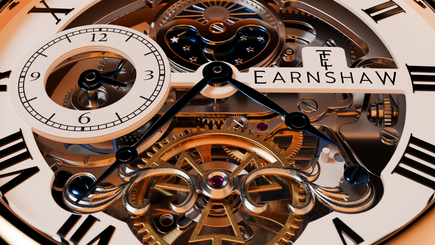 Thomas Earnshaw Men's 44mm Longitude Automatic Skeletonized Strap Watch