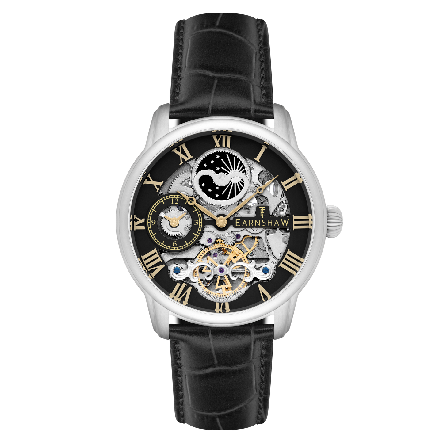 Thomas Earnshaw Men's 44mm Longitude Automatic Skeletonized Strap Watch